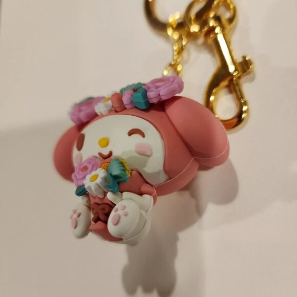 Loungefly Sanrio My Melody Earth Day Flower Crown Floral Pink 3D Keychain NEW - Picture 7 of 12